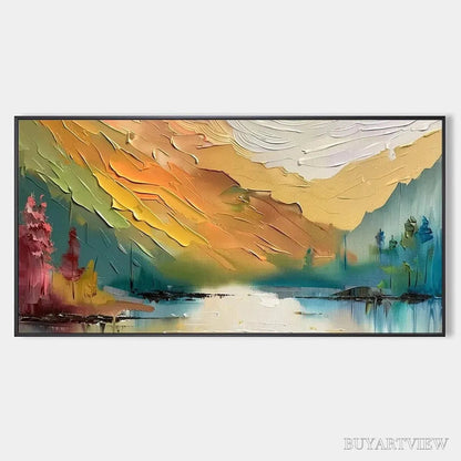 BUYARTVIEW Autumn Valley – Textured Landscape Painting - image 1
