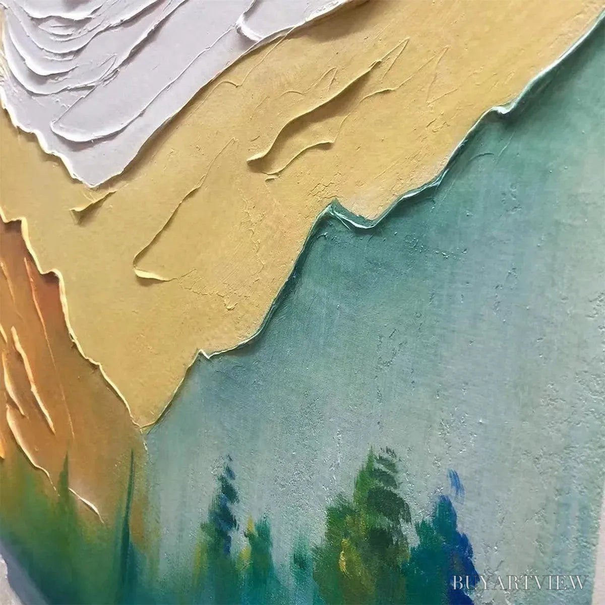 BUYARTVIEW Autumn Valley – Textured Landscape Painting - image 3