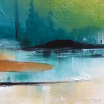 BUYARTVIEW Autumn Valley – Textured Landscape Painting - image 5