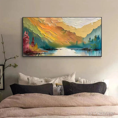 BUYARTVIEW Autumn Valley – Textured Landscape Painting - image 6