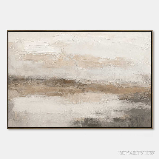 BUYARTVIEW Earthen Calm – Textured Wabi Sabi Abstract Landscape Painting - image 1