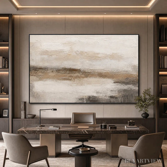 BUYARTVIEW Earthen Calm – Textured Wabi Sabi Abstract Landscape Painting - image 2