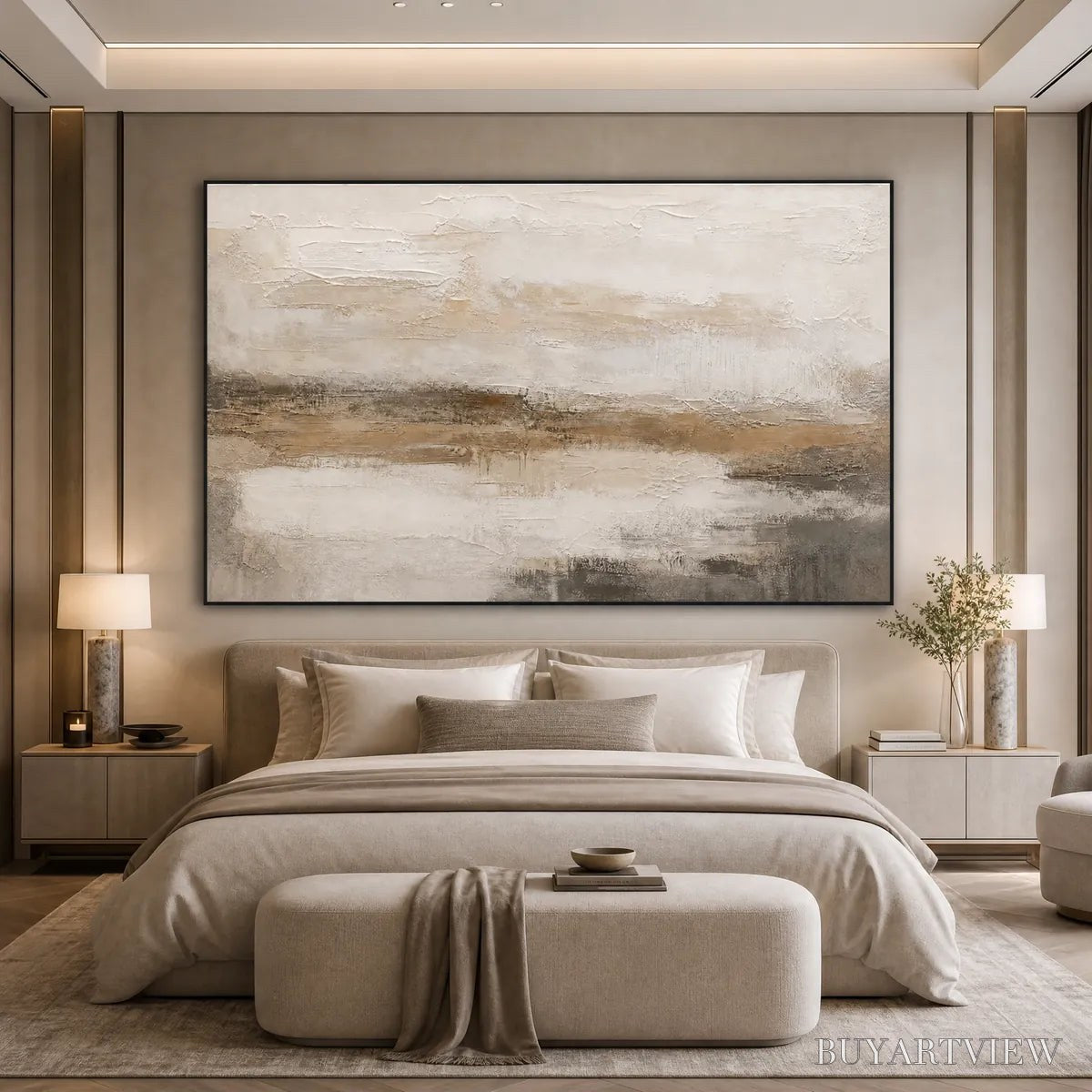BUYARTVIEW Earthen Calm – Textured Wabi Sabi Abstract Landscape Painting - image 5