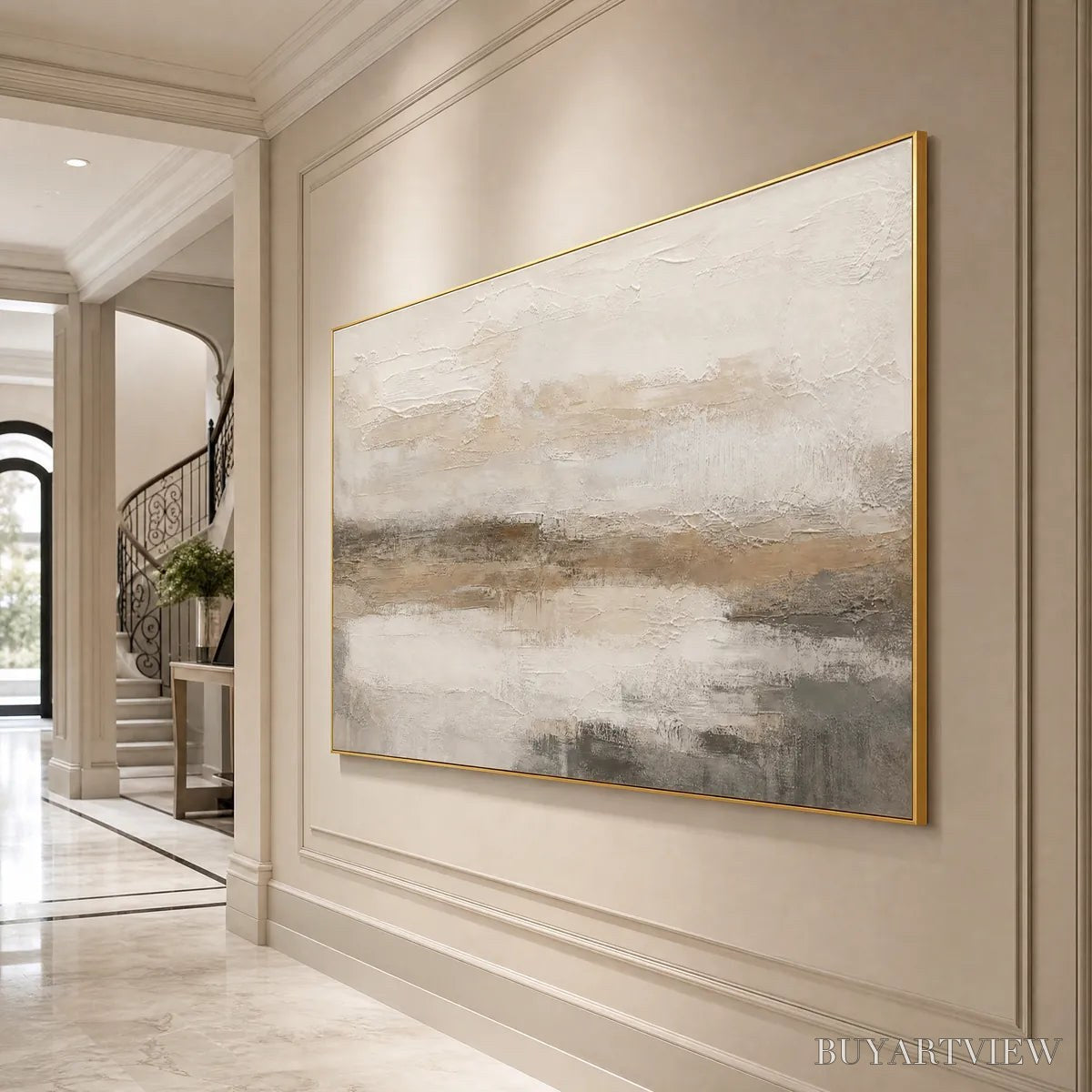 BUYARTVIEW Earthen Calm – Textured Wabi Sabi Abstract Landscape Painting - image 6