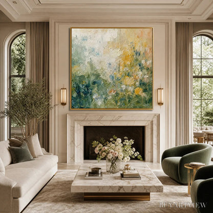 BUYARTVIEW Meadow'S Embrace – Textured Impasto Painting of a Wildflower Field - image 4