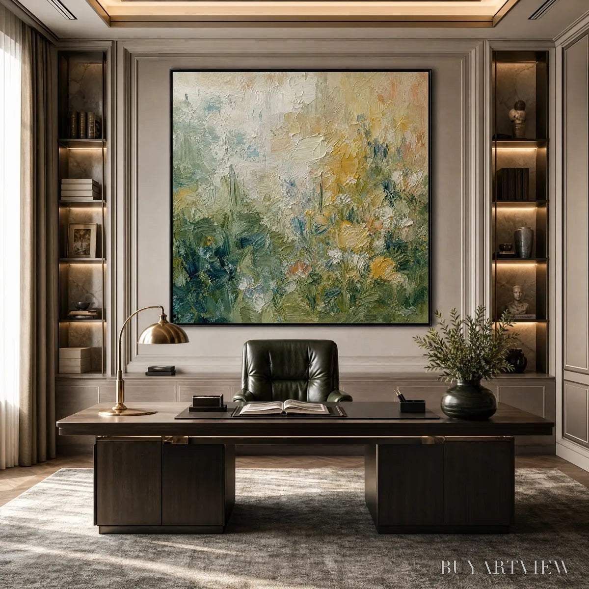 BUYARTVIEW Meadow'S Embrace – Textured Impasto Painting of a Wildflower Field - image 5