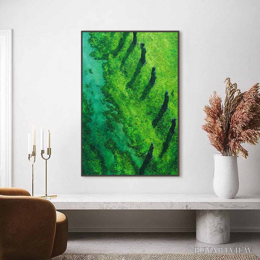 BUYARTVIEW Verdant Guardians – Textured Vertical Abstract Painting of Ancient Sentinels - image 2