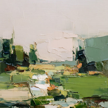 BUYARTVIEW Verdant Path – Textured Abstract Landscape Oil Painting for Modern Home Decor - image 3