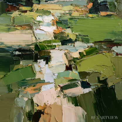 BUYARTVIEW Verdant Path – Textured Abstract Landscape Oil Painting for Modern Home Decor - image 5