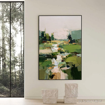 BUYARTVIEW Verdant Path – Textured Abstract Landscape Oil Painting for Modern Home Decor - image 6
