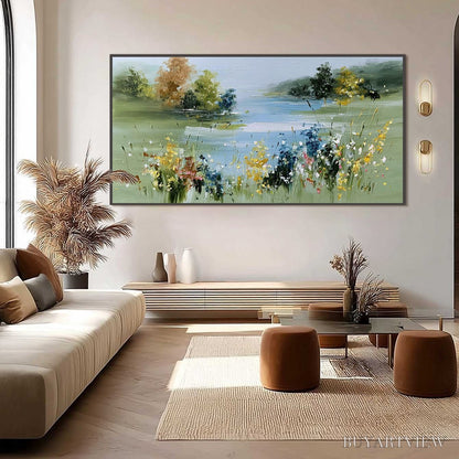 BUYARTVIEW Whispering Meadow – Textured Impasto Wildflower Landscape Painting - image 6