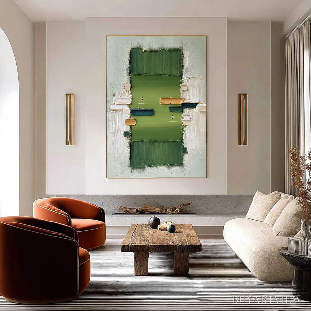 BUYARTVIEW the Arena – Textured Abstract Sports Painting with a Minimalist Feel - image 4