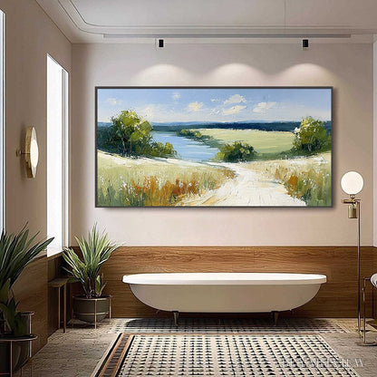 BUYARTVIEW Serene Vista – Textured Palette Knife Countryside Landscape Painting - image 6