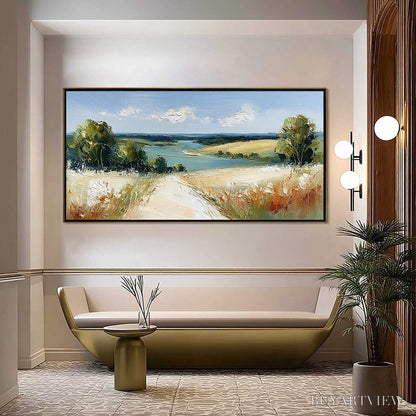 BUYARTVIEW Horizon'S Embrace – Textured Impasto Countryside Landscape Oil Painting - image 4