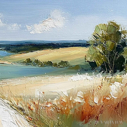 BUYARTVIEW Horizon'S Embrace – Textured Impasto Countryside Landscape Oil Painting - image 5