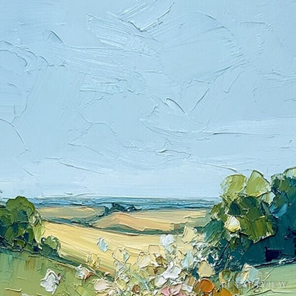 BUYARTVIEW Wildflower Path – Textured Palette Knife Countryside Landscape Painting - image 5