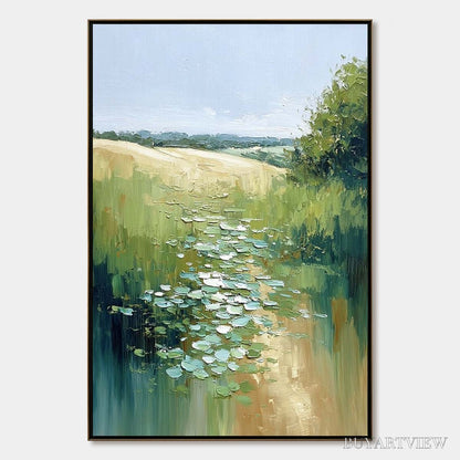 BUYARTVIEW Verdant Path – Textured Impasto Landscape Painting - image 1