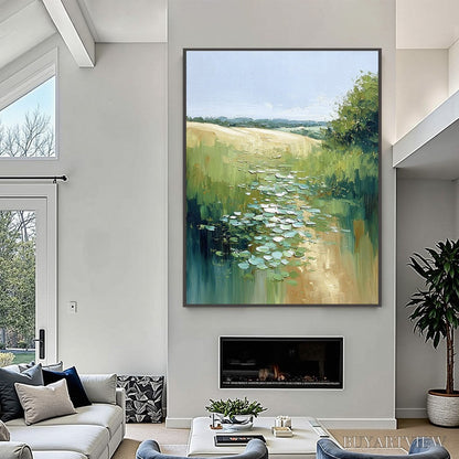 BUYARTVIEW Verdant Path – Textured Impasto Landscape Painting - image 2