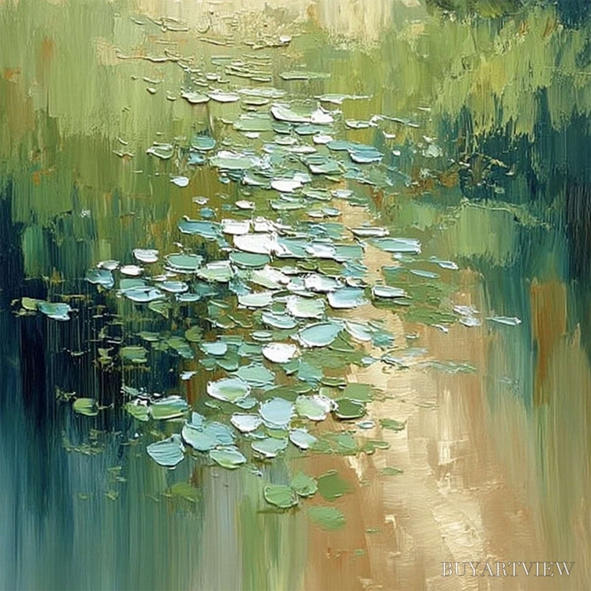 BUYARTVIEW Verdant Path – Textured Impasto Landscape Painting - image 3
