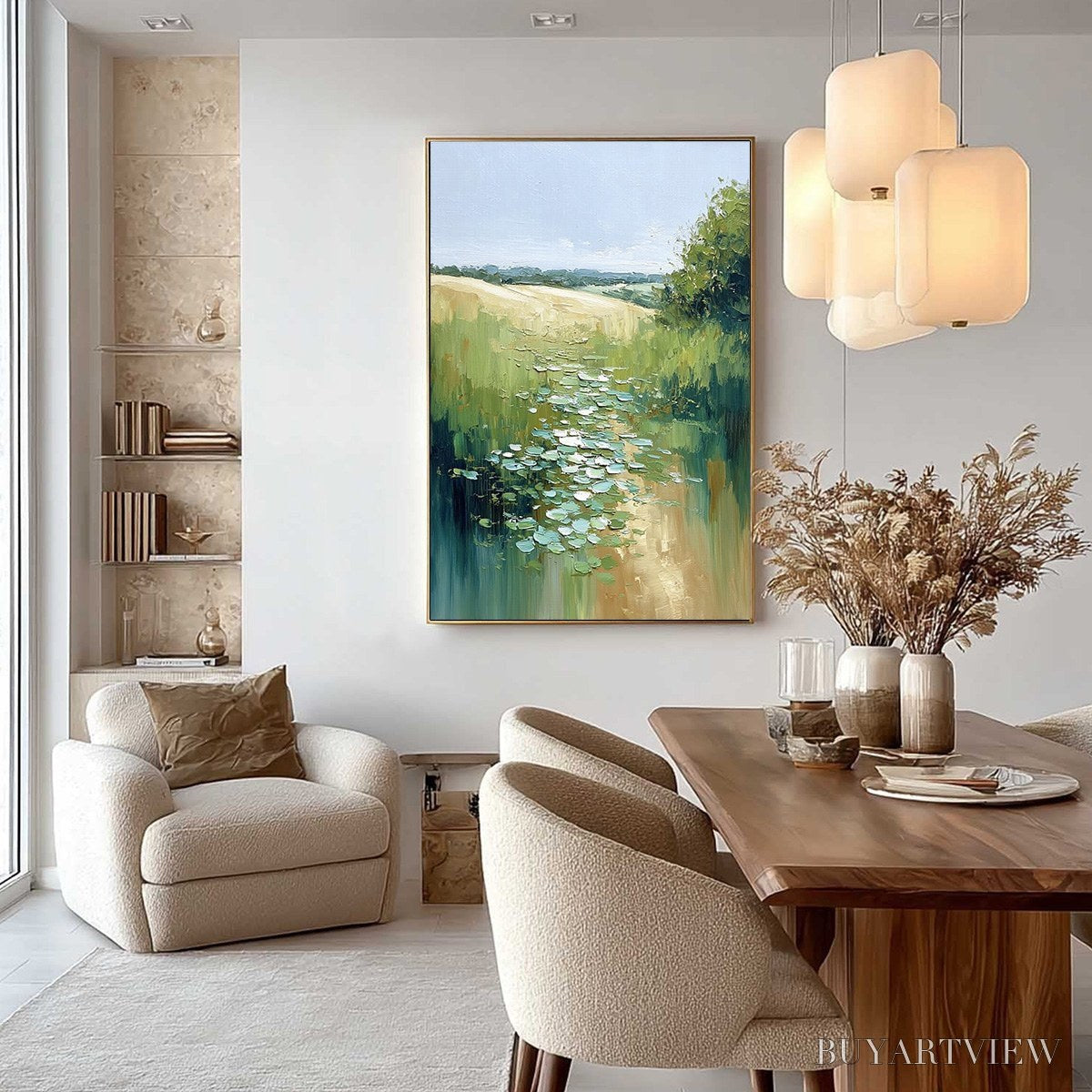 BUYARTVIEW Verdant Path – Textured Impasto Landscape Painting - image 4