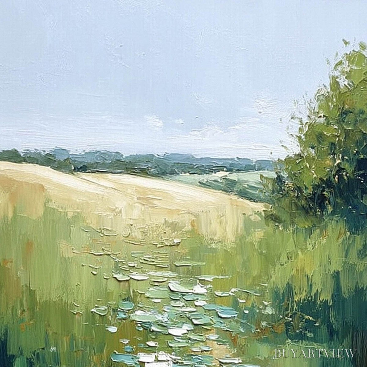 BUYARTVIEW Verdant Path – Textured Impasto Landscape Painting - image 5