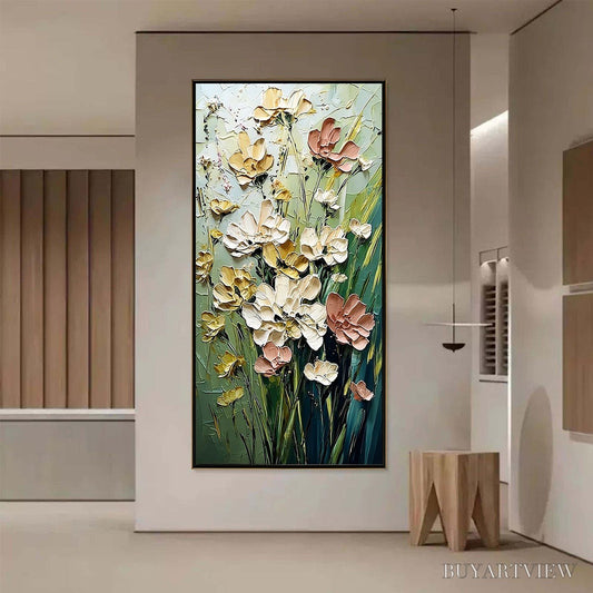 BUYARTVIEW Garden Serenade – Textured Impasto Painting of a Wildflower Meadow - image 2