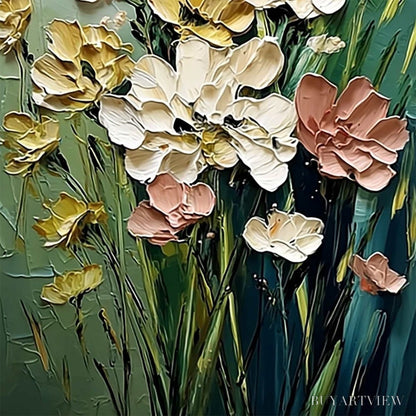 BUYARTVIEW Garden Serenade – Textured Impasto Painting of a Wildflower Meadow - image 3
