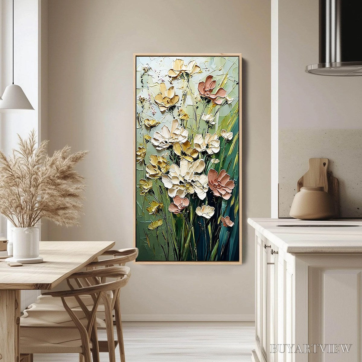 BUYARTVIEW Garden Serenade – Textured Impasto Painting of a Wildflower Meadow - image 4