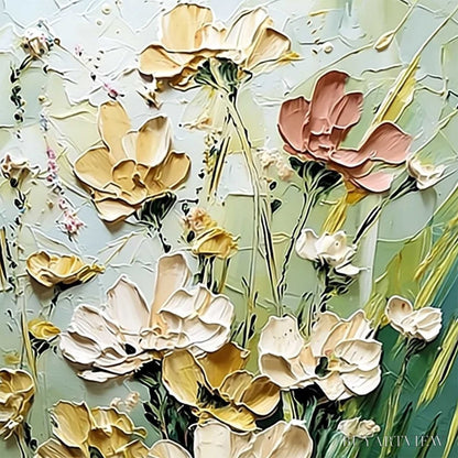 BUYARTVIEW Garden Serenade – Textured Impasto Painting of a Wildflower Meadow - image 5