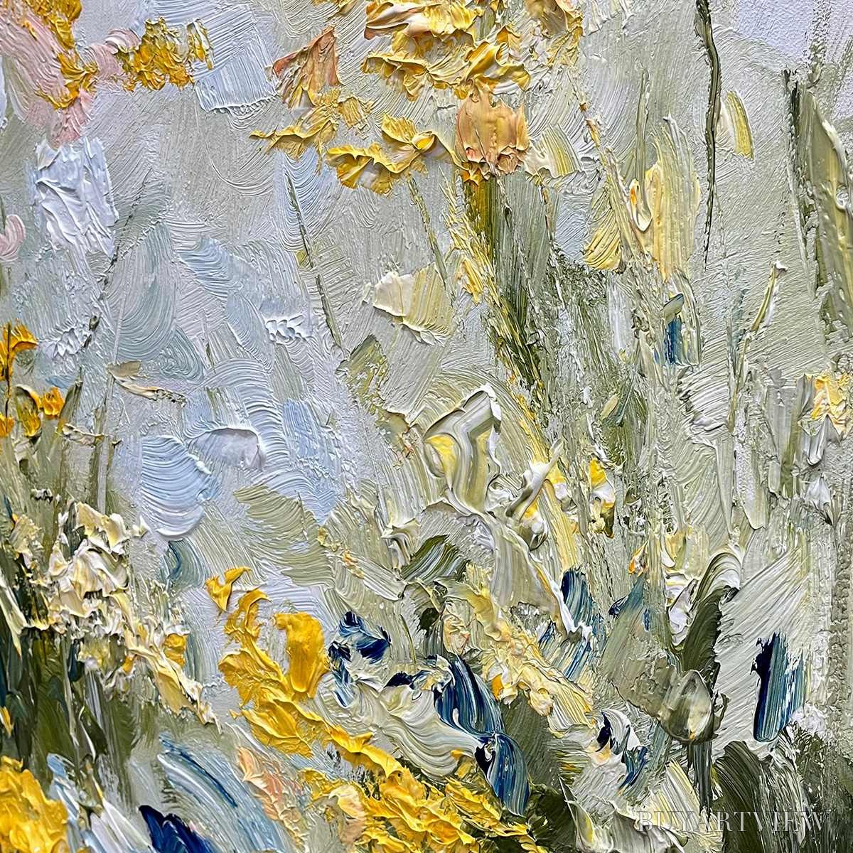 BUYARTVIEW Meadow'S Whisper – Impressionist Wildflower Meadow Painting Diptych - image 3