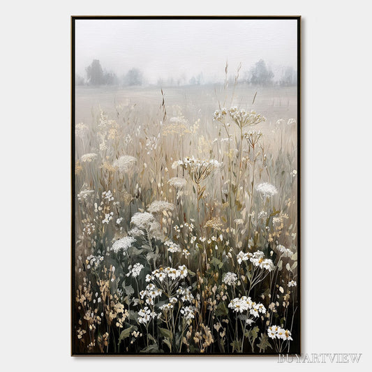BUYARTVIEW Misty Meadow – Ethereal Wildflower Field Landscape Painting - image 1