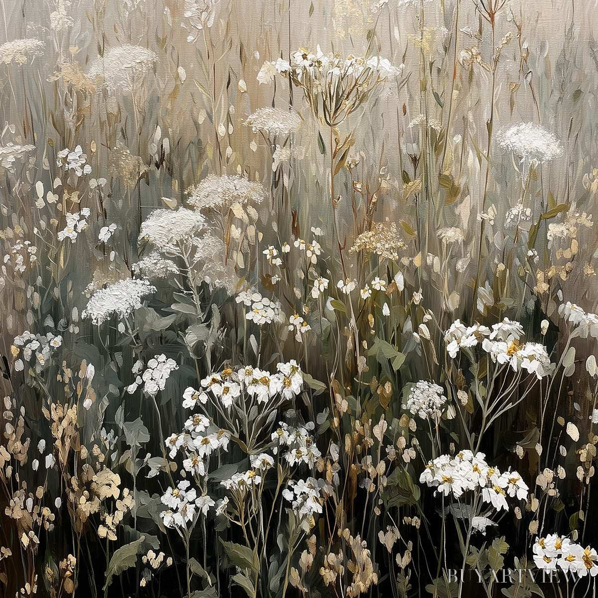 BUYARTVIEW Misty Meadow – Ethereal Wildflower Field Landscape Painting - image 3