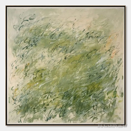 BUYARTVIEW Field Breeze – Minimalist Abstract Green Landscape Oil Painting - image 1
