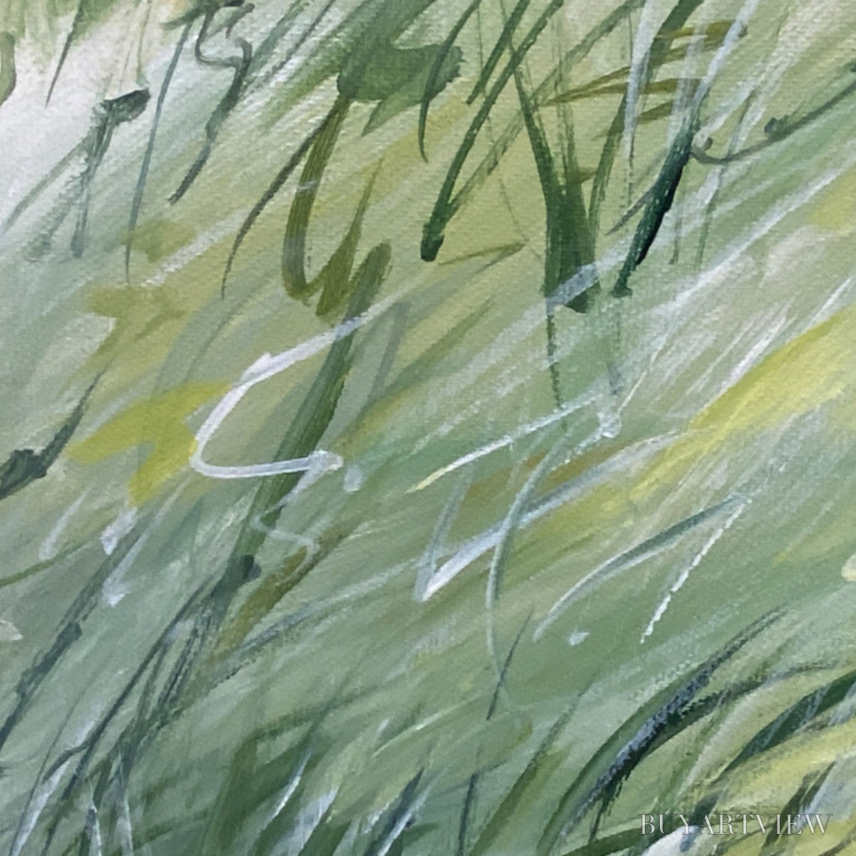 BUYARTVIEW Field Breeze – Minimalist Abstract Green Landscape Oil Painting - image 6