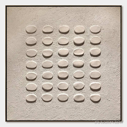 BUYARTVIEW Zen Grid – Minimalist Textured Relief Abstract Painting - image 1