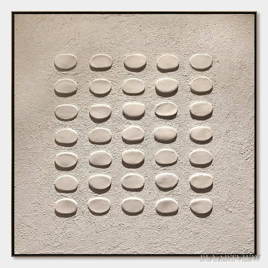 BUYARTVIEW Zen Grid – Minimalist Textured Relief Abstract Painting - image 1