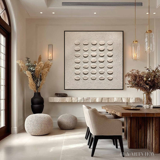 BUYARTVIEW Zen Grid – Minimalist Textured Relief Abstract Painting - image 2