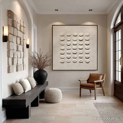 BUYARTVIEW Zen Grid – Minimalist Textured Relief Abstract Painting - image 3
