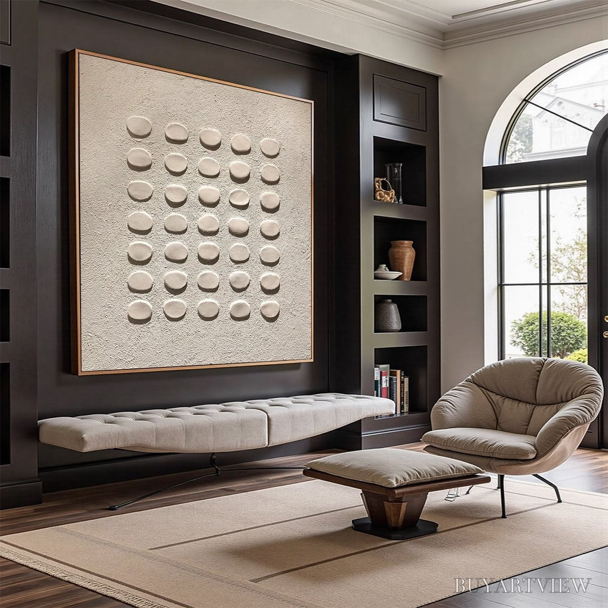 BUYARTVIEW Zen Grid – Minimalist Textured Relief Abstract Painting - image 5