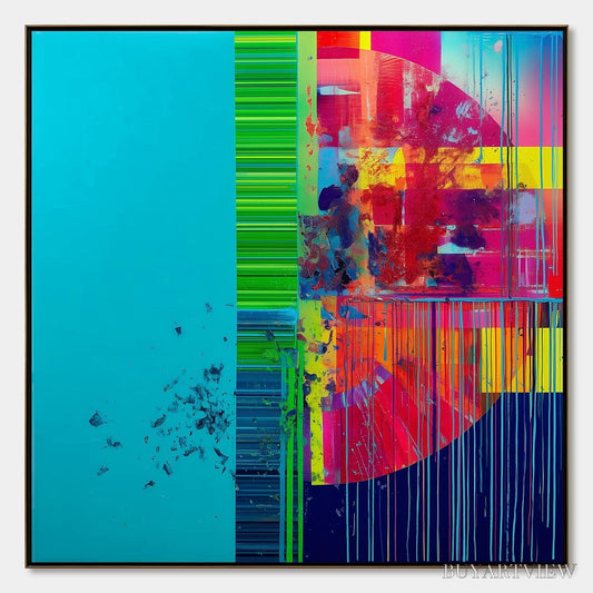 BUYARTVIEW Electric Echo – Vibrant Abstract Modern Oil Painting - image 1