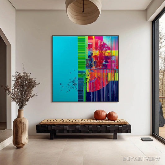BUYARTVIEW Electric Echo – Vibrant Abstract Modern Oil Painting - image 2