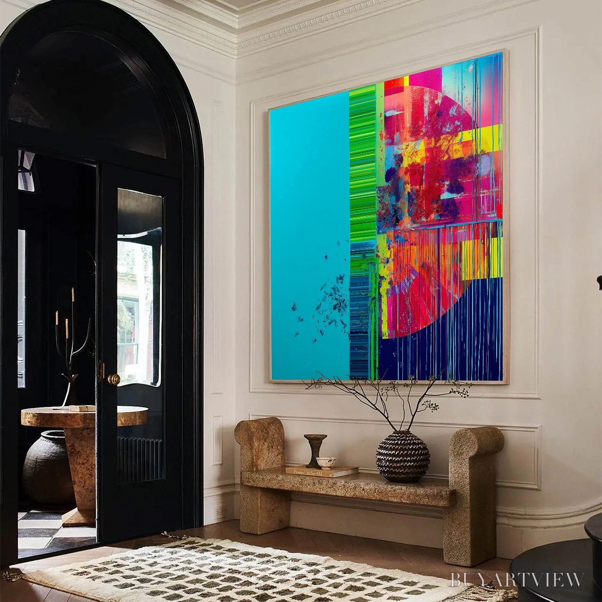 BUYARTVIEW Electric Echo – Vibrant Abstract Modern Oil Painting - image 3