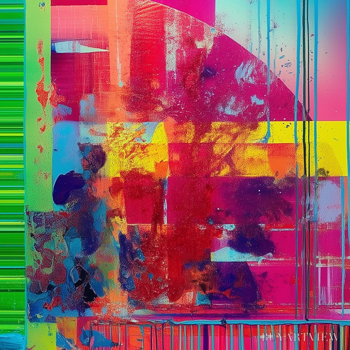 BUYARTVIEW Electric Echo – Vibrant Abstract Modern Oil Painting - image 4