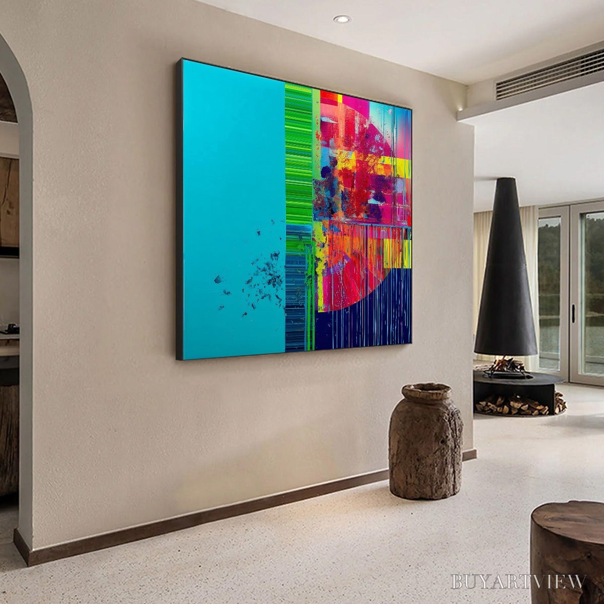 BUYARTVIEW Electric Echo – Vibrant Abstract Modern Oil Painting - image 5