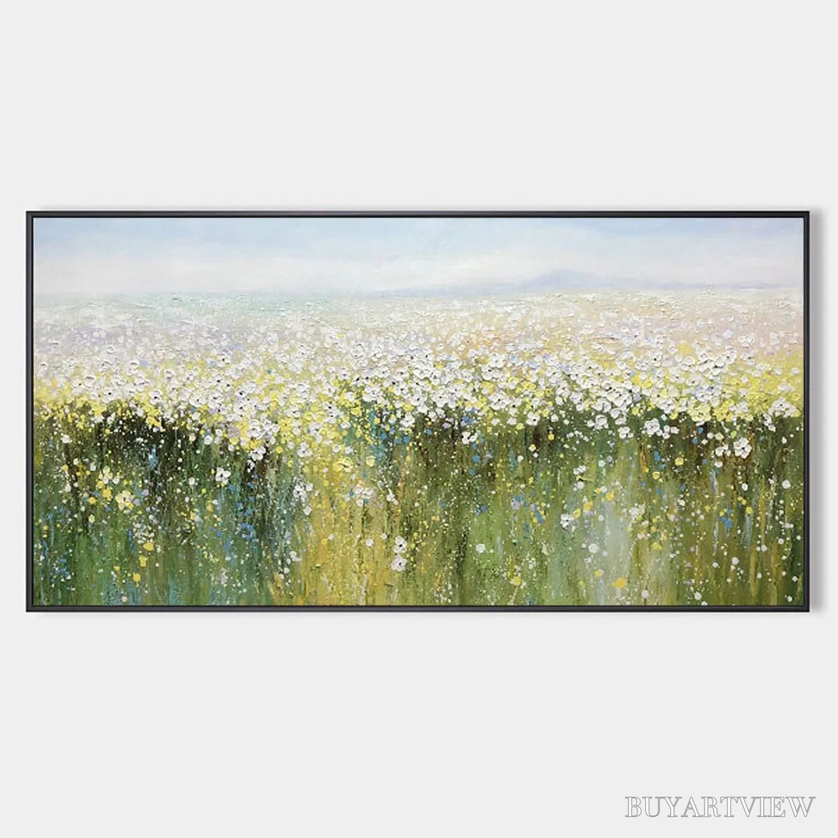 BUYARTVIEW Whispering Meadow – Impressionistic Wildflower Field Oil Painting - image 1