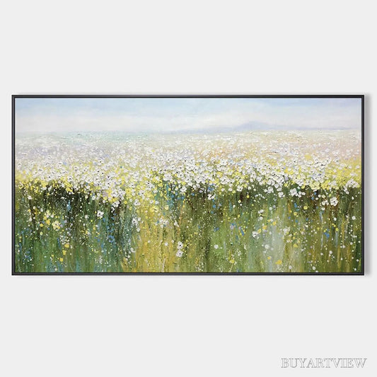 BUYARTVIEW Whispering Meadow – Impressionistic Wildflower Field Oil Painting - image 1