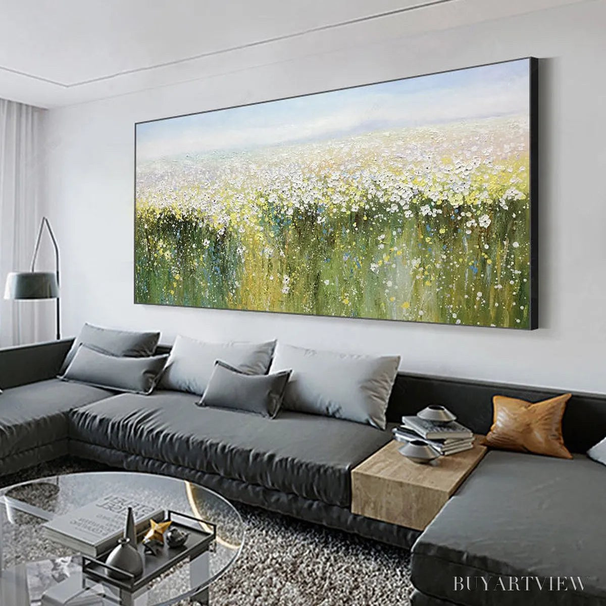 BUYARTVIEW Whispering Meadow – Impressionistic Wildflower Field Oil Painting - image 2