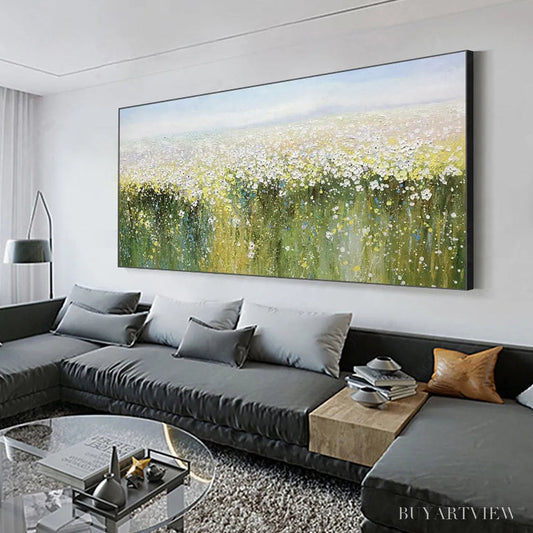 BUYARTVIEW Whispering Meadow – Impressionistic Wildflower Field Oil Painting - image 2