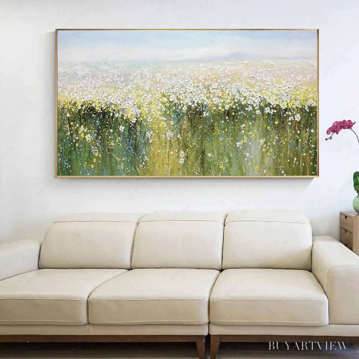 BUYARTVIEW Whispering Meadow – Impressionistic Wildflower Field Oil Painting - image 4