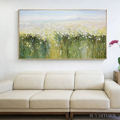 BUYARTVIEW Whispering Meadow – Impressionistic Wildflower Field Oil Painting - image 4